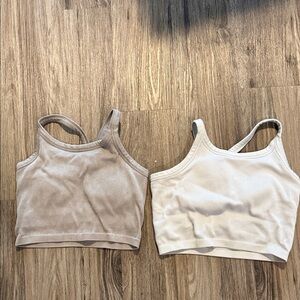 Harmony balance Set of Two Ribbed yoga work out Crop Tops xs
